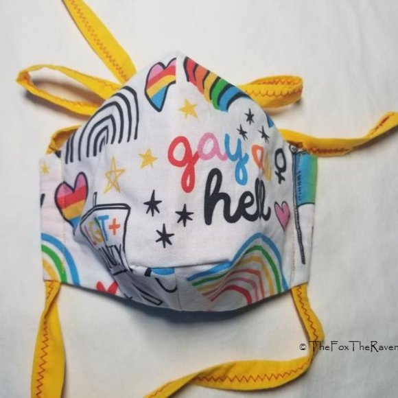 Gay as Hell LGBT+ Equality Fitted Face Mask - Picture 4 of 10